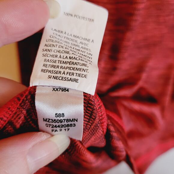 Zella mens red and black quarter zip long sleeved athletic pull over jacket - Picture 7 of 10